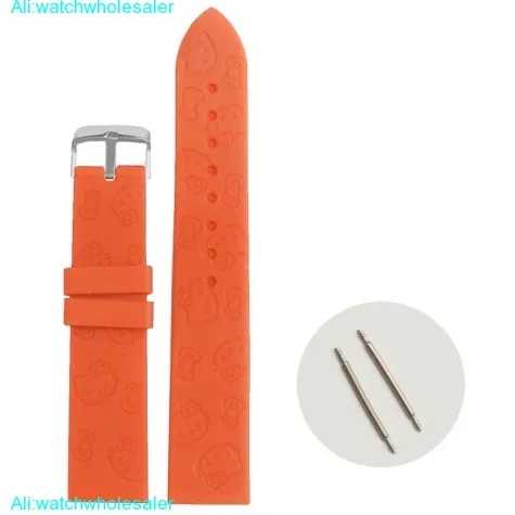 20mm Light Orange Color Silicone Jelly Rubber Lady Watch Band Straps WB1086H20JB