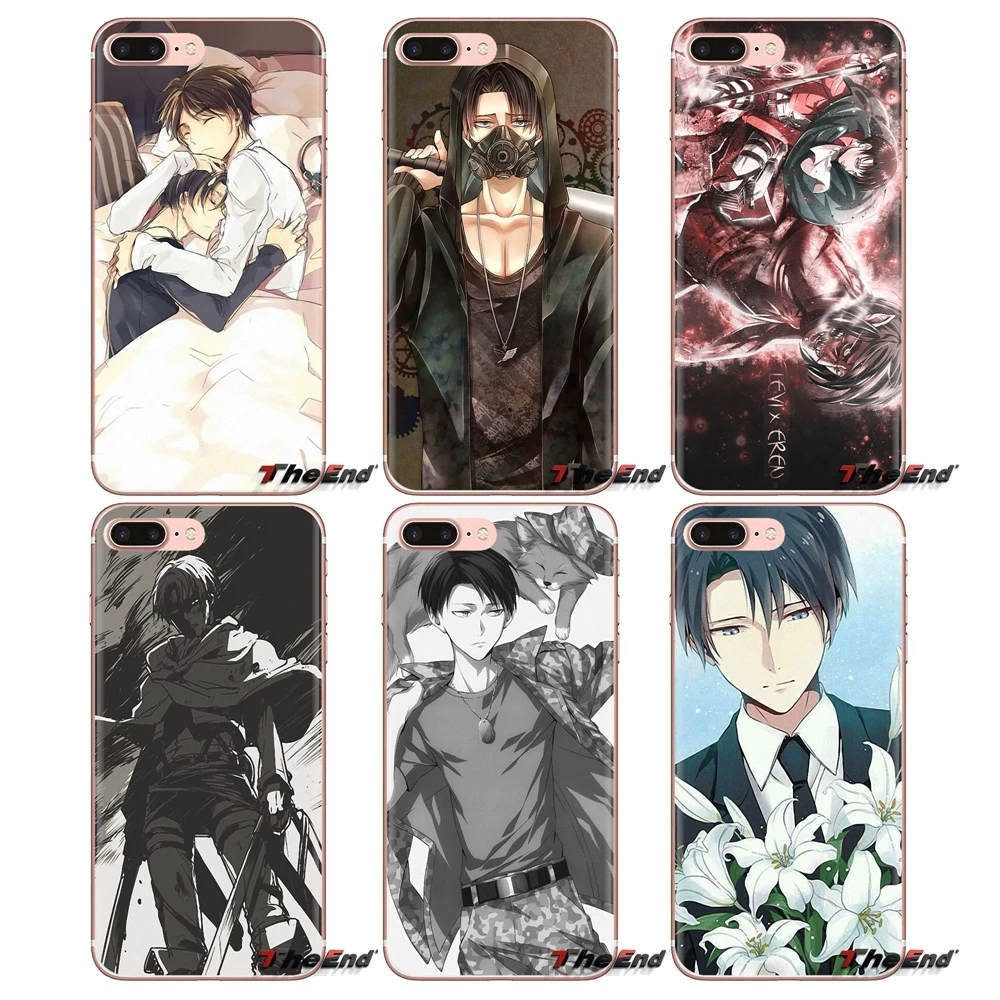 Silicone Cover For Sony Xperia Z Z1 Z2 Z3 Z5 compact M2 M4 M5 C4 E3 T3 XA Huawei Mate 7 8 Y3II Levi Ackerman Attack on Titan AMV |