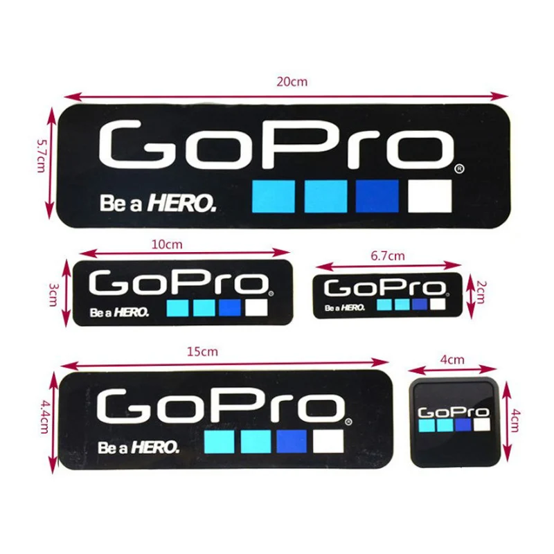 

GoPro camera Hero 3 4 decal set sheet 9 stickers laminate bike surf