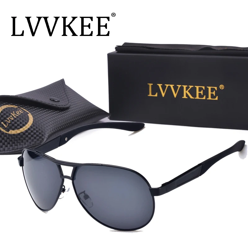 Популярные Классические мужские солнцезащитные очки авиаторы lvvkee 2018 года