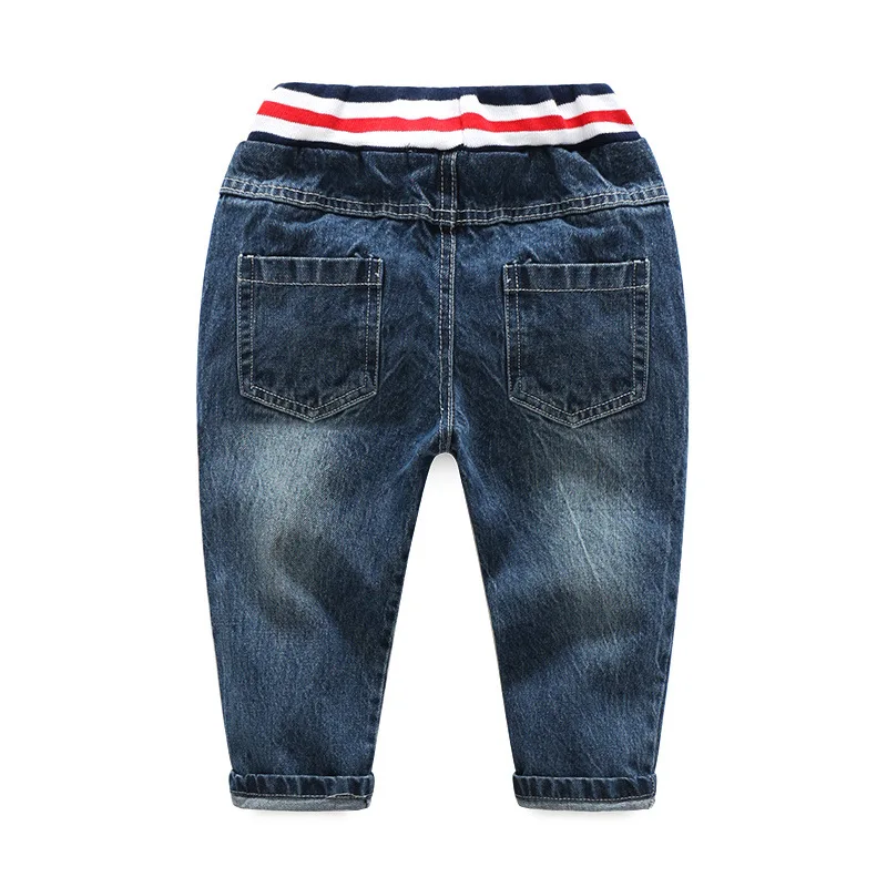 Весенняя одежда для малышей джинсы для мальчиков и девочек штаны с рисунком собаки осенние брюки черные штаны-шаровары для маленьких детей WUA880602