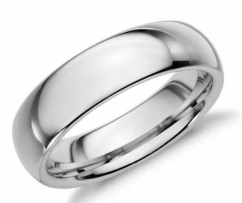 

White Tungsten Carbide 6mm Polished Classic Wedding Ring Size 5-12