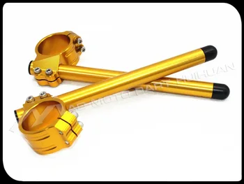 50mm CNC Universal for Honda CBR1000 Clip ons with handle bars gold Style F 50mm CNC Universal for Honda CBR1000 Clip ons with handle bars gold Style F