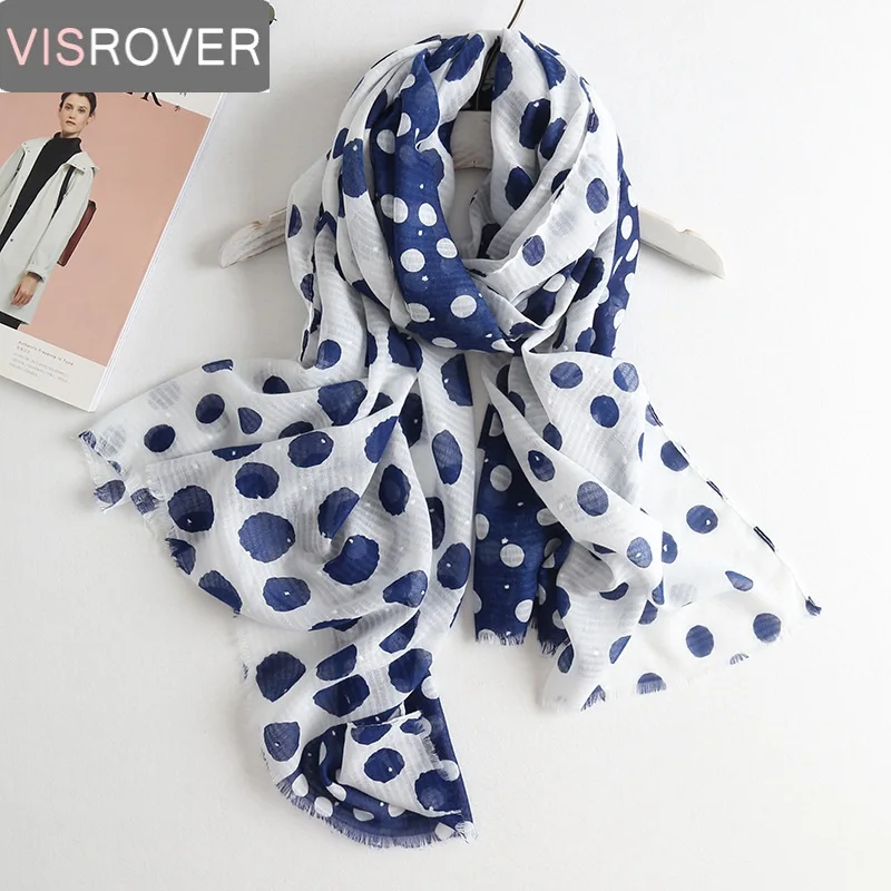 

Winter scarf for women shawl viscose cotton dot print Spain style Hijab scarf luxury brand cheap wholesale summer silk scarves