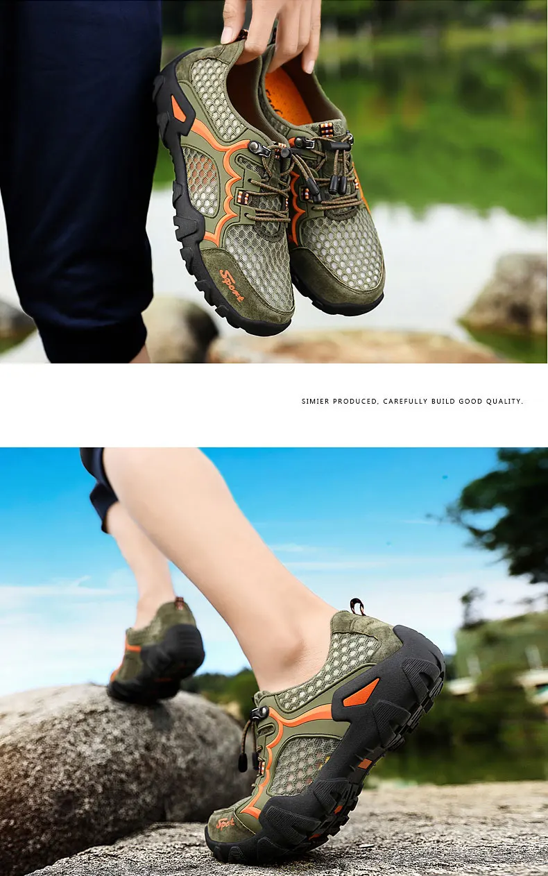 YITU Мужская дышащая сетка походы обувь кроссовки Спорт Кемпинг Треккинг обувь Летняя Уличная обувь походов, альпинизма