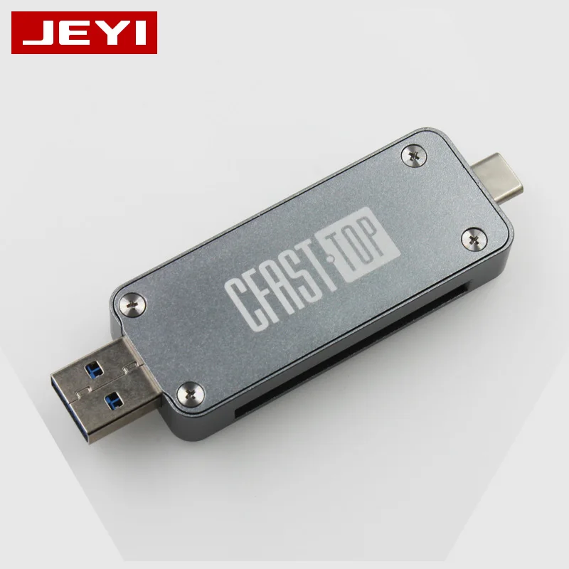 JEYI CFast Card Reader USB3.0 USB3.1 TYPE-C TYPE-A Dual Port USB-A USB-C Portable CFast2.0 Reader USB3.1 GEN2 10Gbps