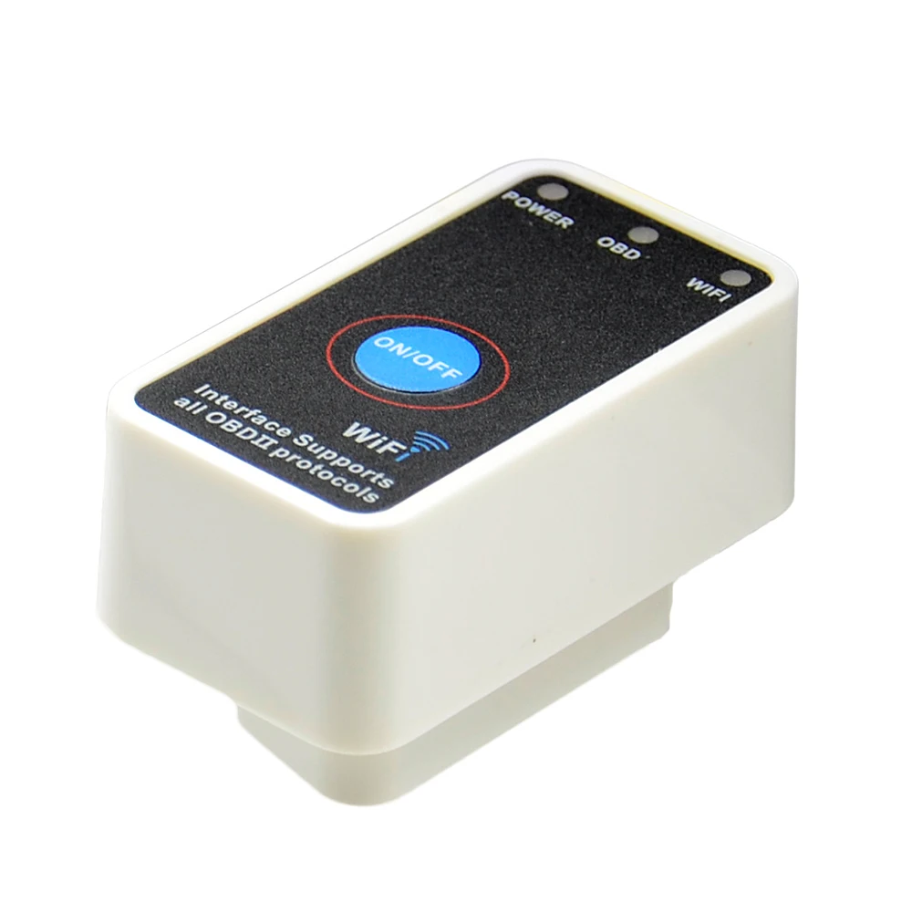 Белый ELM327 Мощность переключатель Wi-Fi V1.5 с 25K80 работает многобрендовые автомобили поддерживает для iOS/Android/PC ELM 327 Wi-Fi Инструмент OBD