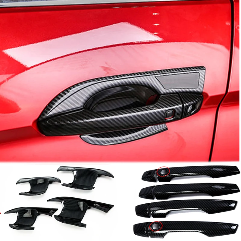 

Accessories For Mitsubishi Eclipse Cross 2018 ABS Carbon fiber Exterior Side Door handle and Handle Bowl Cover Trim Decoration