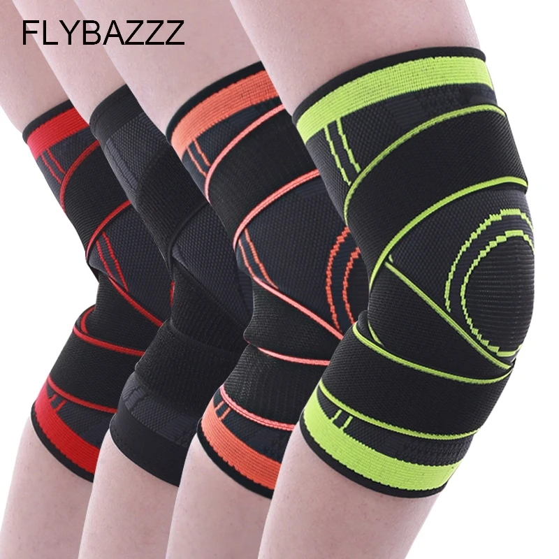 

FLYBAZZZ Knitted Knee Support Professional Protective Sports Knee Pad Breathable Bandage Knee Brace Elastic Cycling Knee Pad