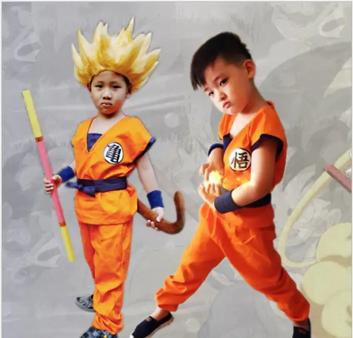 Dragon Ball Косплэй костюм Сон Гоку Cos Хэллоуин этап Дети Новая мода облегают фигуру костюм Прямая поставка