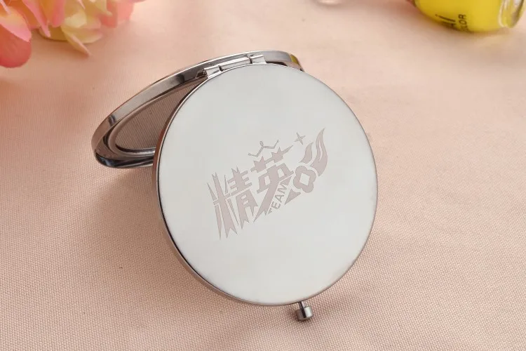100 шт./лот корейский сова Смола зеркало для макияжа двустороннее зеркало складной портативный косметическое логотип