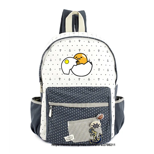 Gudetama Холщовая Сумка с изображением ленивого яйца из Мультфильма Рюкзаки Рюкзак для девочек школьная сумка дорожная сумка через плечо сумка для книг - Цвет: 7