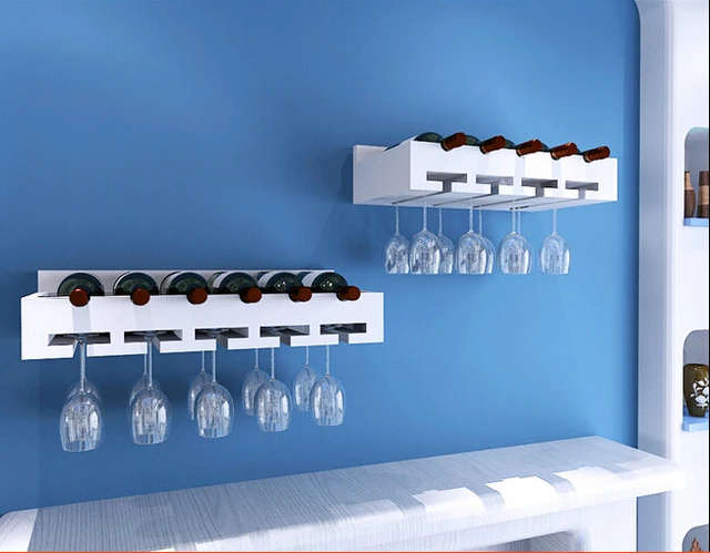  Kayu  Solid rak  anggur gantung lemari display  kaca  dinding 