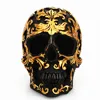 Resin Craft Black Skull Head Golden Carving Halloween Party Decoration Skull Sculpture Ornaments Home Decoration Accessories ► Photo 1/6