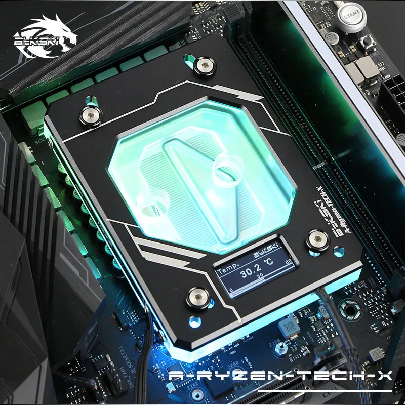 Bykski CPU Wasser Block verwenden für AMD RYZEN AM3/AM4 + X399 Aurora 5 V AURA Temperatur Digitale