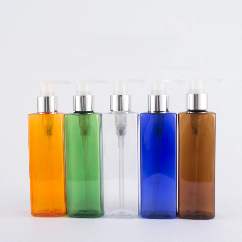 250ml square bottle electrochemical aluminum spiral pump shampoo shower sanitizer gel empty bottle cosmetic lotion hand BQ111