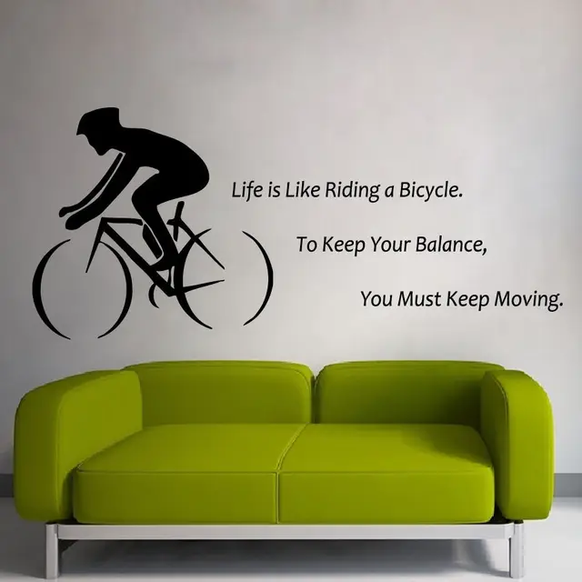 2018 promotion limited bike wall sticker quote life is like riding a