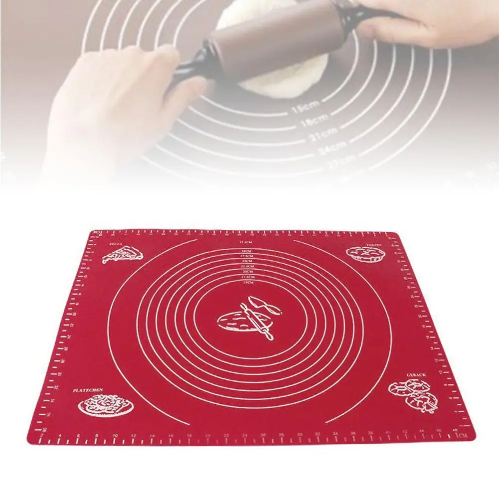 

Silicone Baking Sheet Rolling Dough Pastry Cakes Bakeware Liner Pad Mat Oven Pasta Cooking Tools Kitchen Accessories Red EH