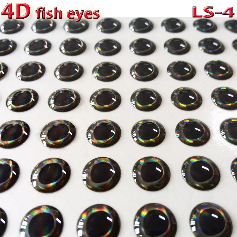 2017NEW 4D рыбий глаз нахлыстом приманка глаз Реалистичная голографическая мухобойка материал Размер 3 mm-12mm Количество: 300 шт./лот
