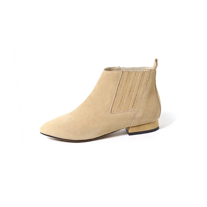 Hiver Chaussures Masgulahe Peluche Noir army Automne Cheville 2018 Dames Bottes Pointu Talon Daim Femme Faible Cuir Courte Mode Bout Green apricot En Femmes TFu1cl35KJ