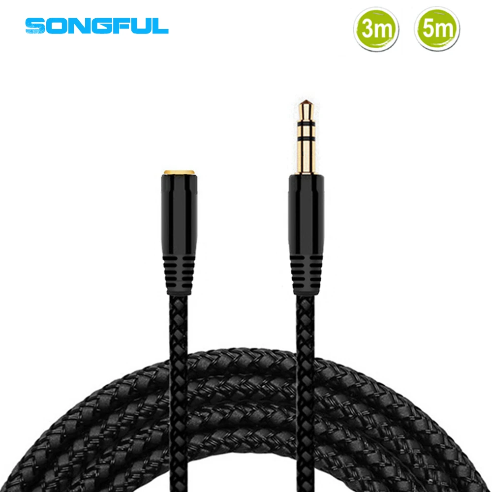 3m/5m Jack 3.5mm Extension Audio Cable 3.5 Male to Female Earphone Headphone Extension Cable Stereo AUX Cord for Car MP3 Speaker 3m/5m Jack 3.5mm Extension Audio Cable 3.5 Male to Female Earphone Headphone Extension Cable Stereo AUX Cord for Car MP3 Speaker