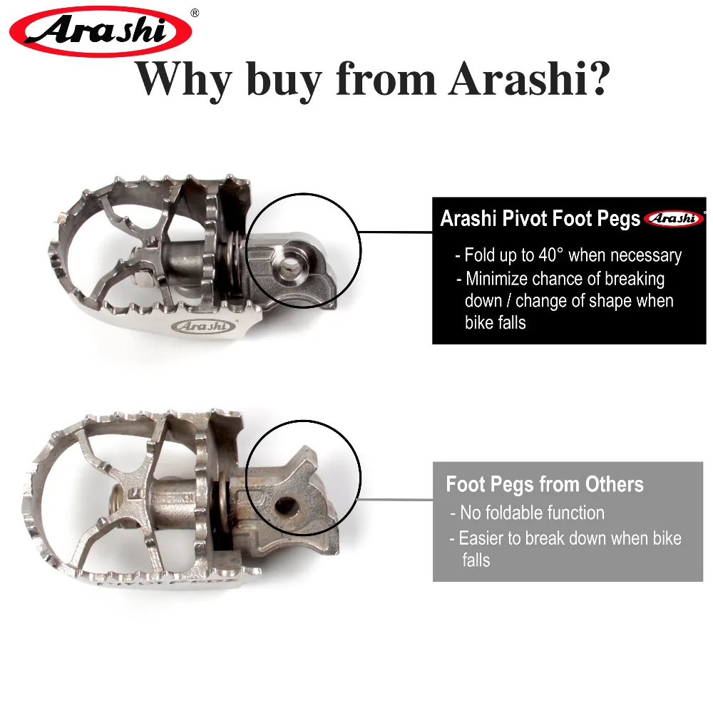 Arashi 2PCS For BMW F650GS / DAKAR 2000 - 2007 Anti Slip Pedal Front Foot Pegs Wide Pivot Footrest Motorcycle F 650 GS 2001 2002 |