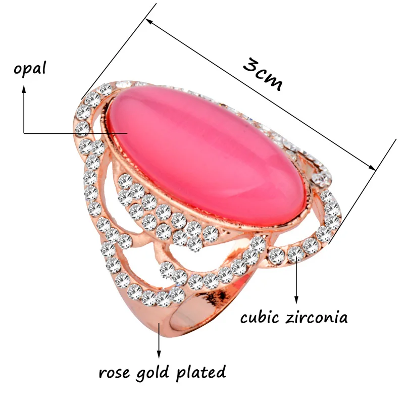 SINLEERY, женские роскошные овальные кольца с розовым опалом, большие кольца, размеры 7, 8, 9, розовое золото, свадебные украшения, аксессуары JZ560 SSH