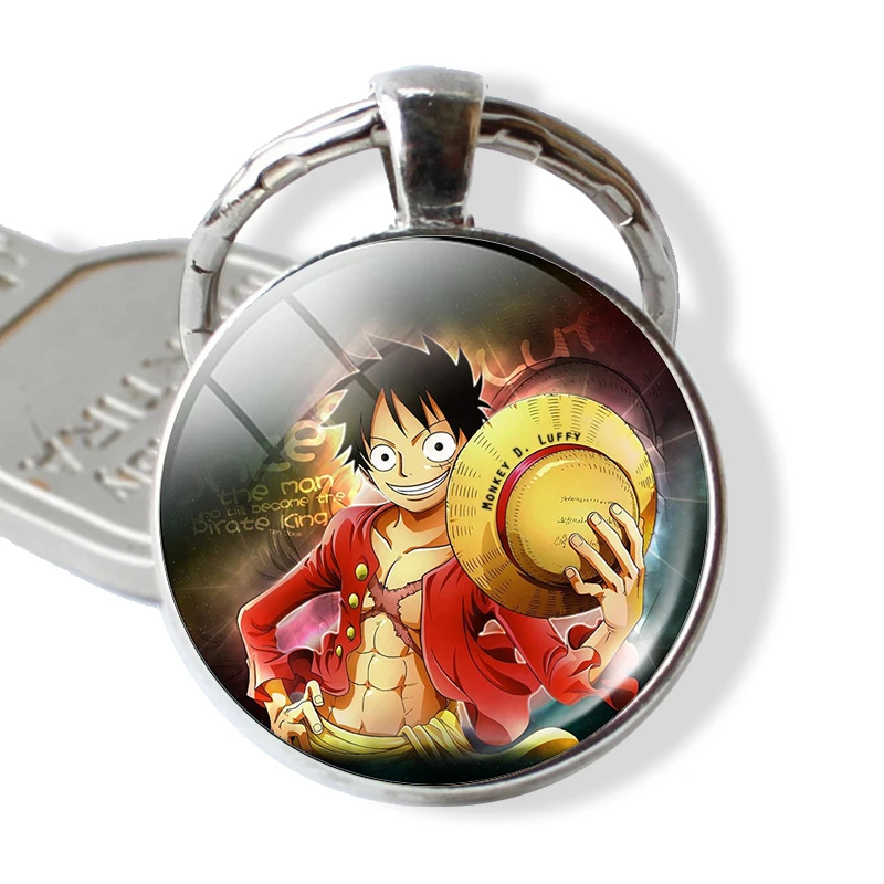 

Anime One Piece Luffy Pendant Straw Hat Pirates Keychain Keyring Bag Pendant Cosplay Jewelry Gift for Children