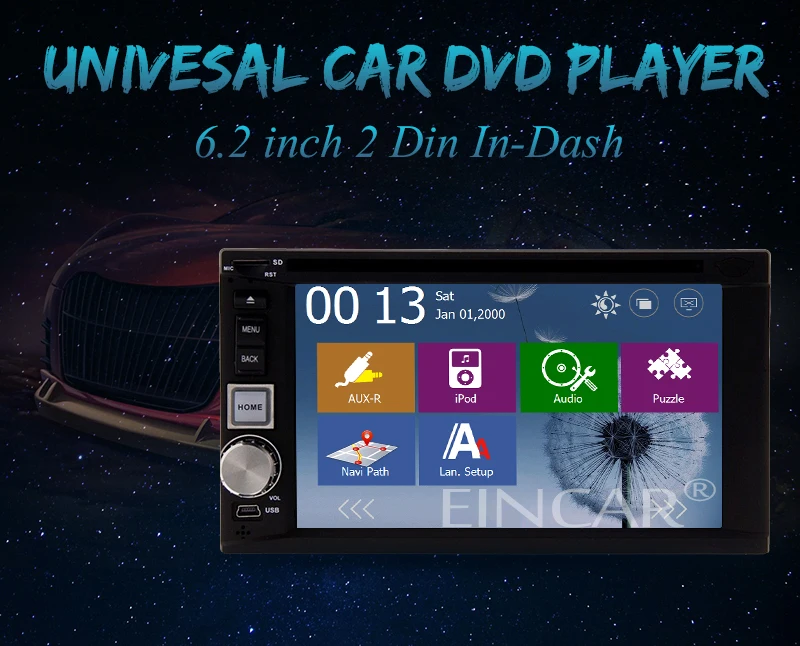 Car DVD Player Audio Video FM AM Parts Radio Receiver Bluetooth Autoradio 2 Din Vehicle Stereo Multimedia System CD Digital Aux