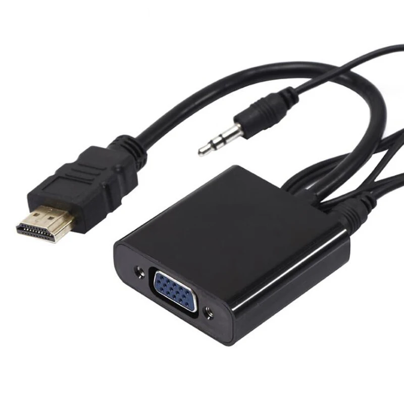 20 шт./лот HDMI в VGA аудио конвертер адаптер кабель для ПК ноутбука DVD плееры HDMI в VGA выход с аудио