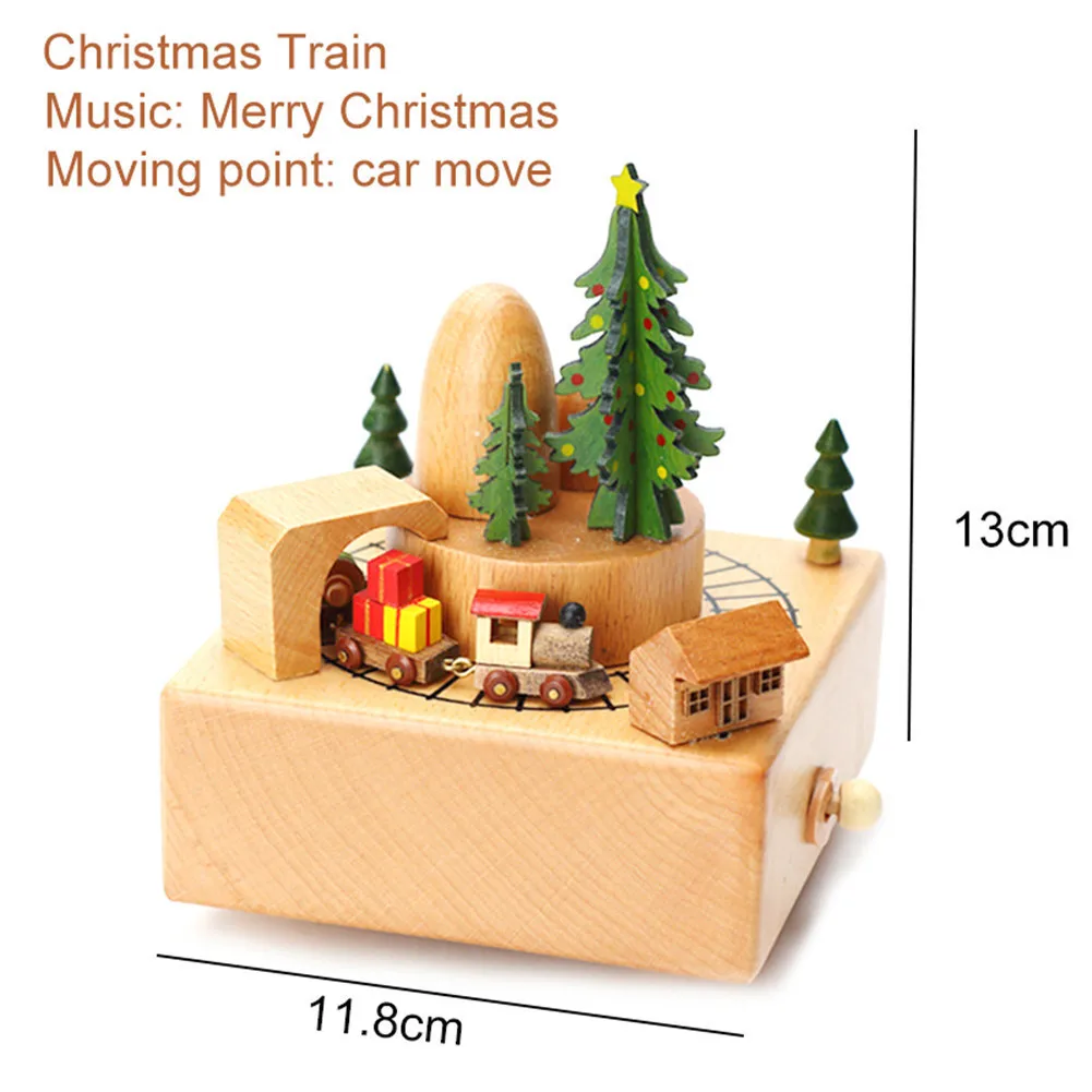 Quality Wooden Music Box Creative Gift Gifts For Kids Musical Carousel Ferris Wheel Boxes Boxs Navidad Decorations For Home - Цвет: 06