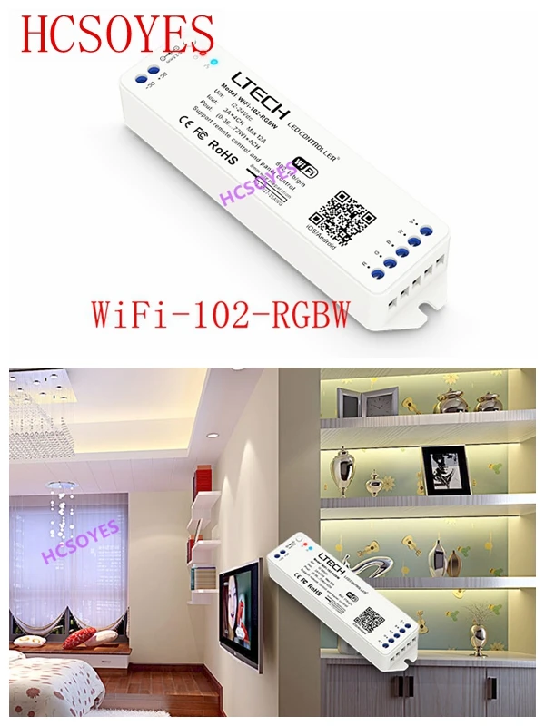 

Ltech Wifi-102-RGBW LED RGBW Controller DC12-24V iOS Android 2.4G Wifi Controller RGB/RGBW Led Strip Music/Shake/Timer Function