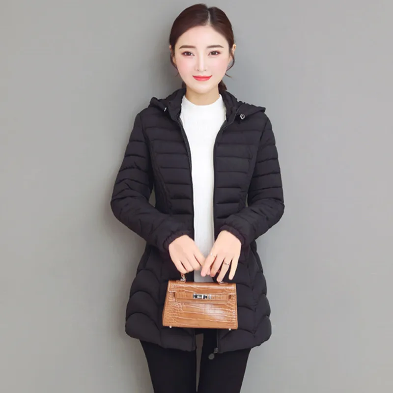 YAGENZ Autumn Winter Jacket Women Parka Coat Plus Size 6XL Korean Thin Down Cotton Jacket Women Tops Double Pocket Hooded Jacket