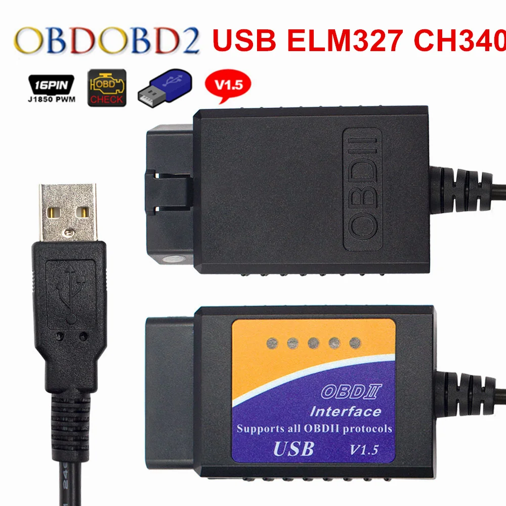 Новинка 2018 сканер ELM327 USB V1.5 OBD2 оборудование 1 5 ELM 327 автомобильный диагностический