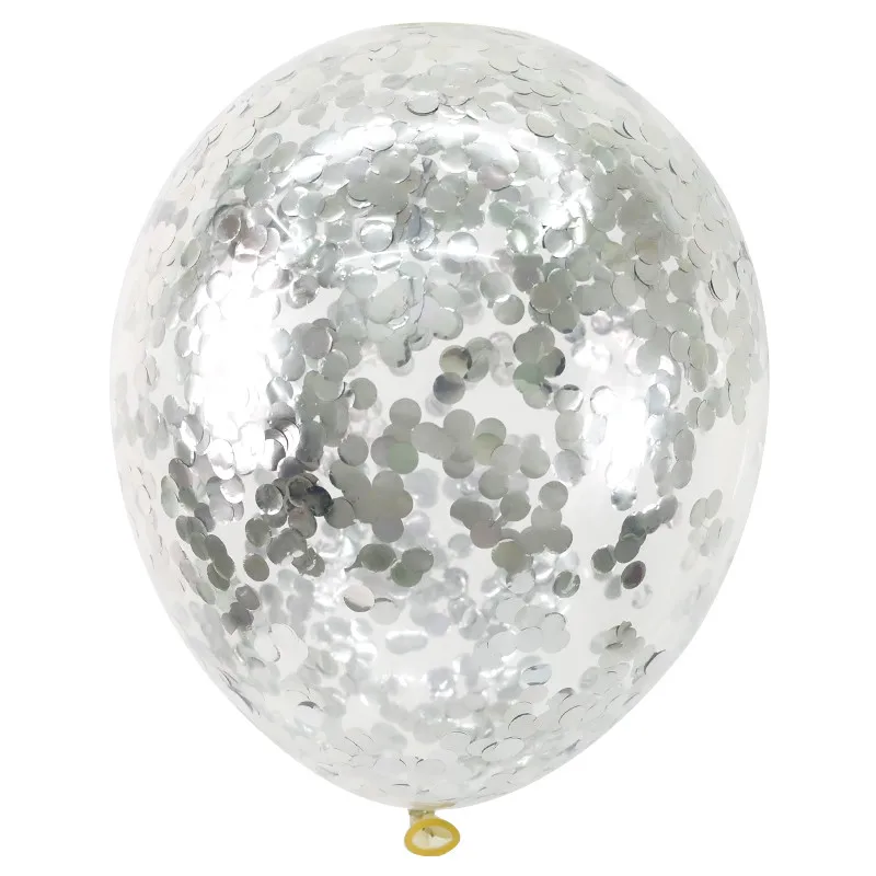 Конфетти Воздушные шары 12 шт 12 дюймов прозрачные латексные шары с золотыми серебряными конфетти для свадебного украшения для вечеринки, дня рождения