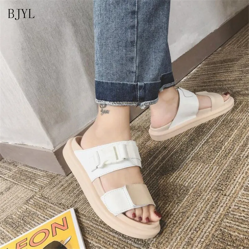 

BJYL 2019 Women Slides Summer Beach Flip Flops Sandals Women Shoes Slippers Casual Shoes Thick bottom Sandalias Mujer B203