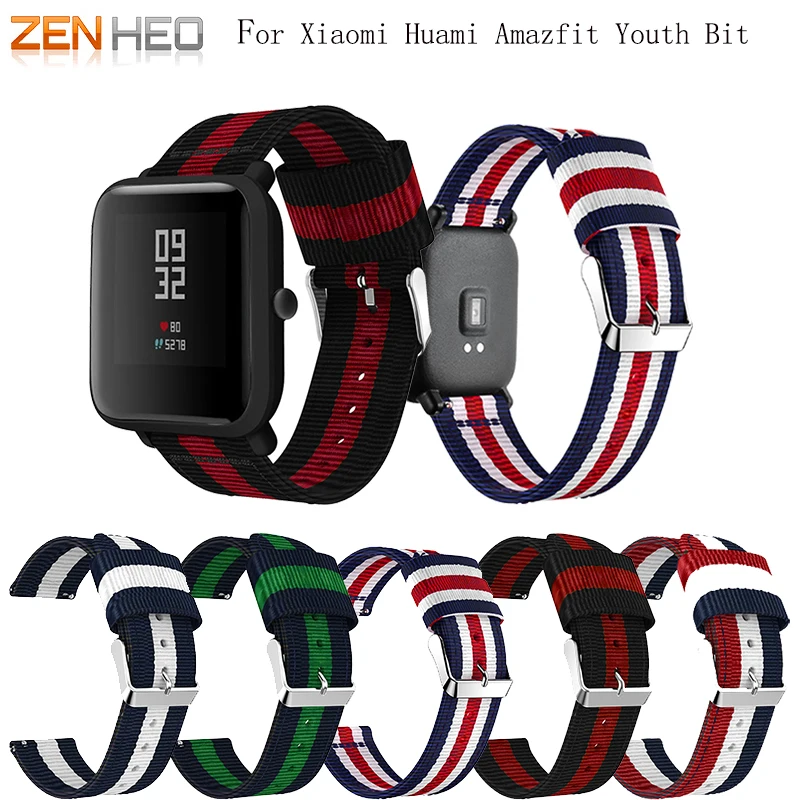 

ZENHEO Nylon Strap For Xiaomi Huami Amazfit Bip BIT PACE Lite Youth Smart Watch Band for Huami Amazfit Youth Bracelet Strap