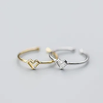 

DreamySky 100% Real Pure Heart 925 Sterling Silver Rings For Women Finger Ring Beautiful Jewelry Drop Shipping