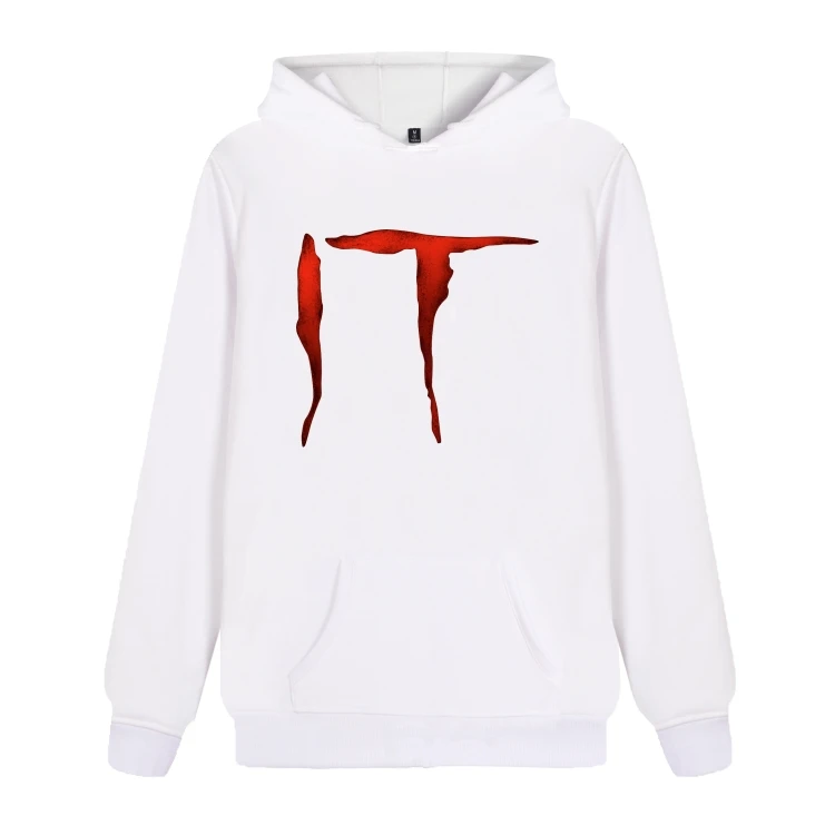 

aikooki Men Sweatshirts cotton Stephen King's It Horror Movie Harajuku Hoodies Autumn Streetwear Cap Gothic Casual Hoodies