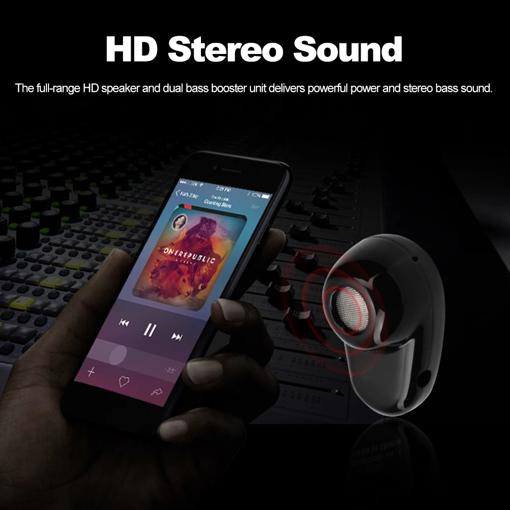 S520 невидимые наушники Bluetooth в ухо стерео музыкальные для смартфона без рук с