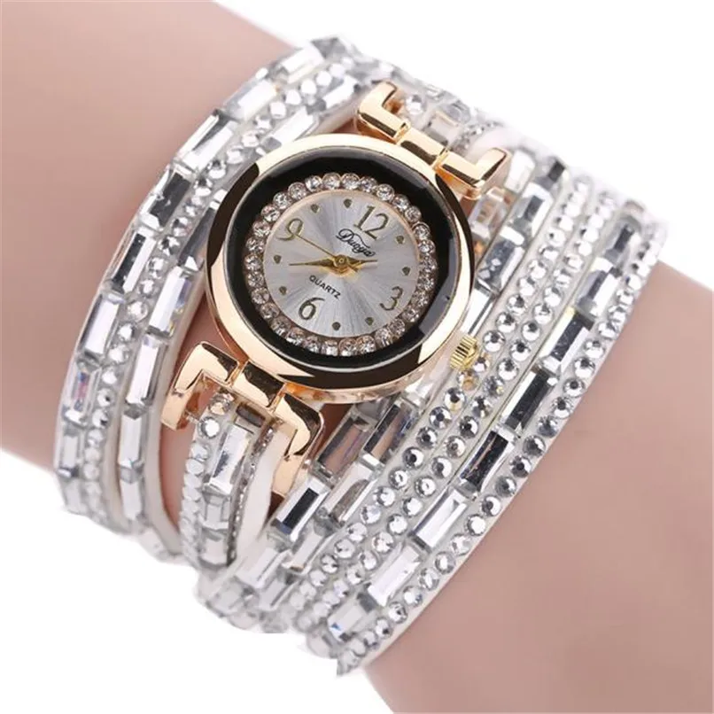 

Duoya brand luxury women watch lady girl Crystal Women Bracelet Quartz Wristwatch Rhinestone Clock Ladies Dress wholesale A20