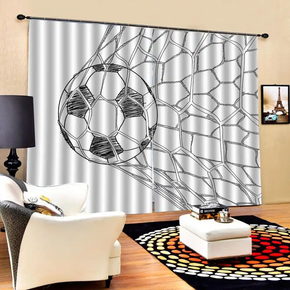 Blackout Curtain Sports Ball Curtains For Bedroom Customized Size