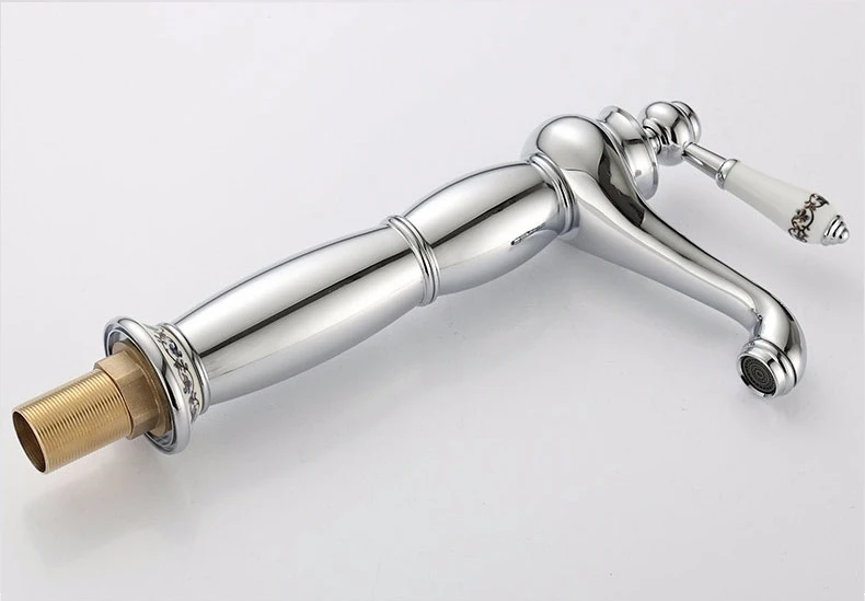 Silver Free shipping Bathroom brass single hole copper hot and cold basin faucet bathroom  (4)