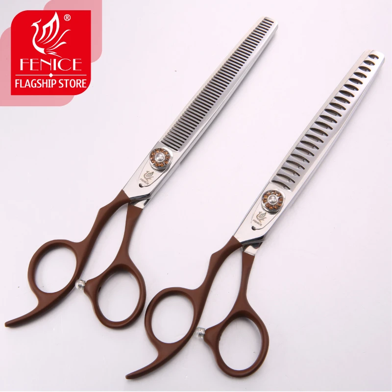 New design left handed 7.0 inch pet grooming scissors set straight thinning curved scissors dog grooming scissors,dog grooming scissors kit