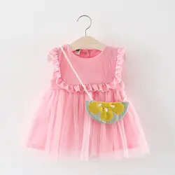 Платье для новорожденных девочек, одежда для маленьких девочек, новинка 2019 года, летнее платье принцессы для маленьких девочек