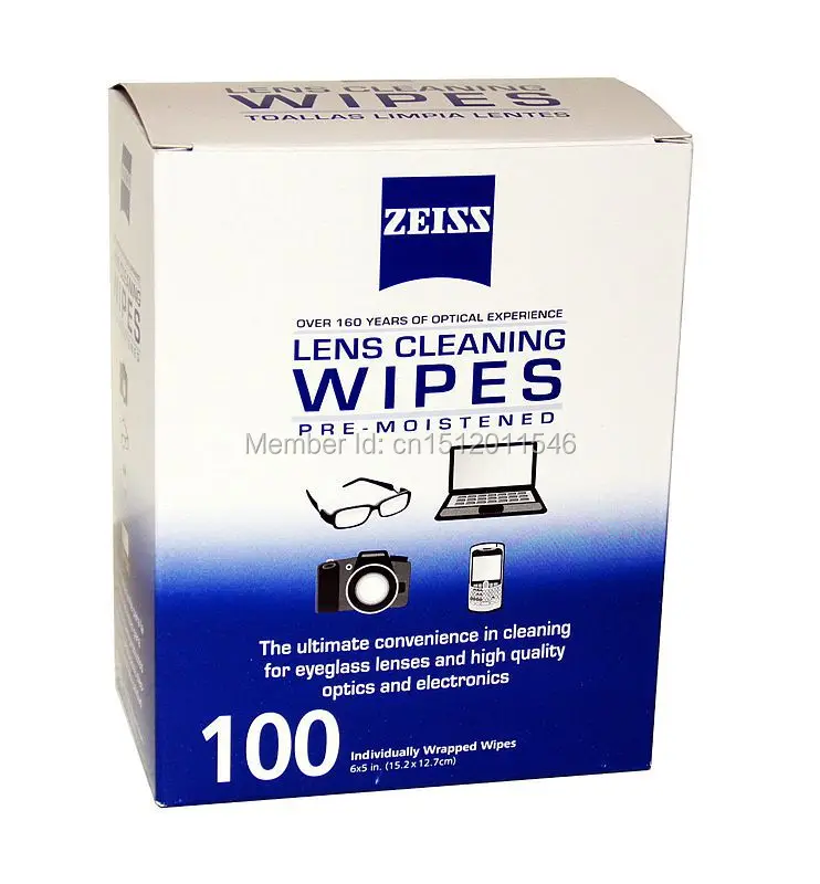 100 counts ZEISS industrial cleaning wipes for optical lenses on cameras,webcams,binoculars