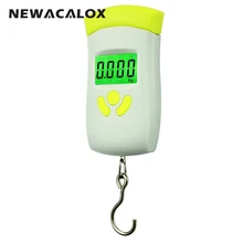 NEWACALOX 50kg/110lb Digital Travel luggage Scale Weight Fishing LCD Stainless Steel Hook Scale