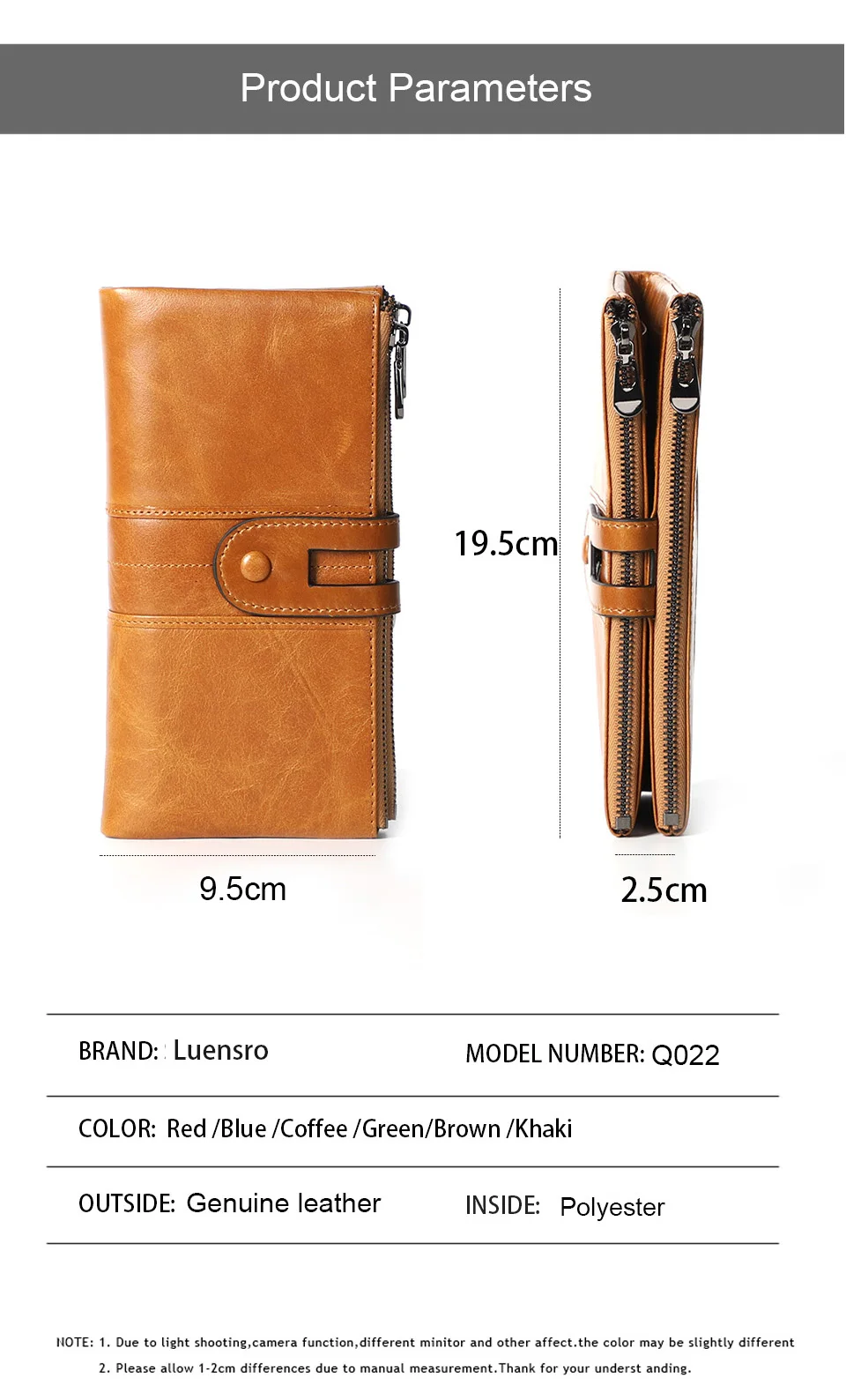 genuine Leather Women Purses Long Zipper Ladies wallet (1)