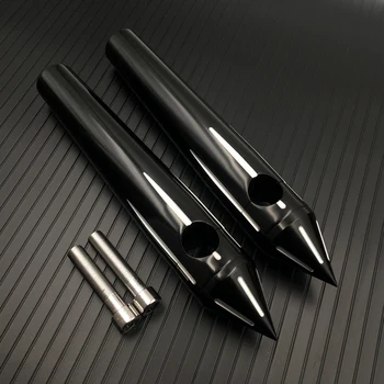 

Black Aluminum Spike Billet 1" Handlebar Risers For Harley Softail Dyna Sportster Custom New 8" Rise