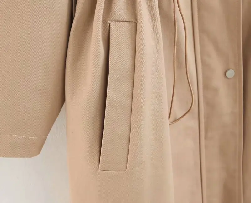 Goodelisa D'hiver Femmes Tranchée vent À Cardigan Air Long Plein En Manteau Femelle Rivet Survêtement Coupe Capuchon Kaki Mode xfAxr